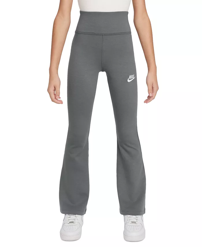 

Спортивные леггинсы с высокой талией и расклешенным низом Big Girls Classic Nike, серый