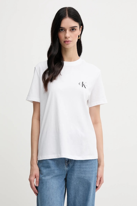 

Хлопковая футболка Calvin Klein Jeans, белый