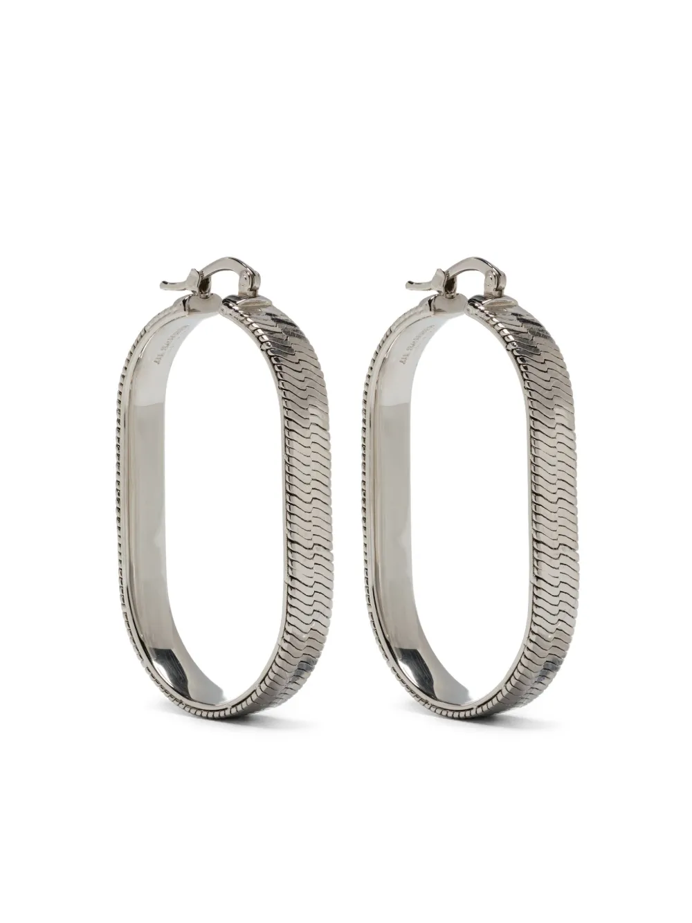 

Фактурные серьги-кольца JIL SANDER, серебряный