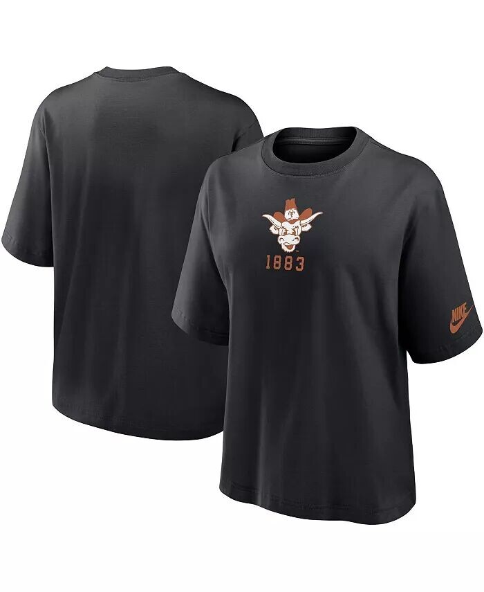 

Женская черная футболка Texas Longhorns Boxy Legacy Established Nike