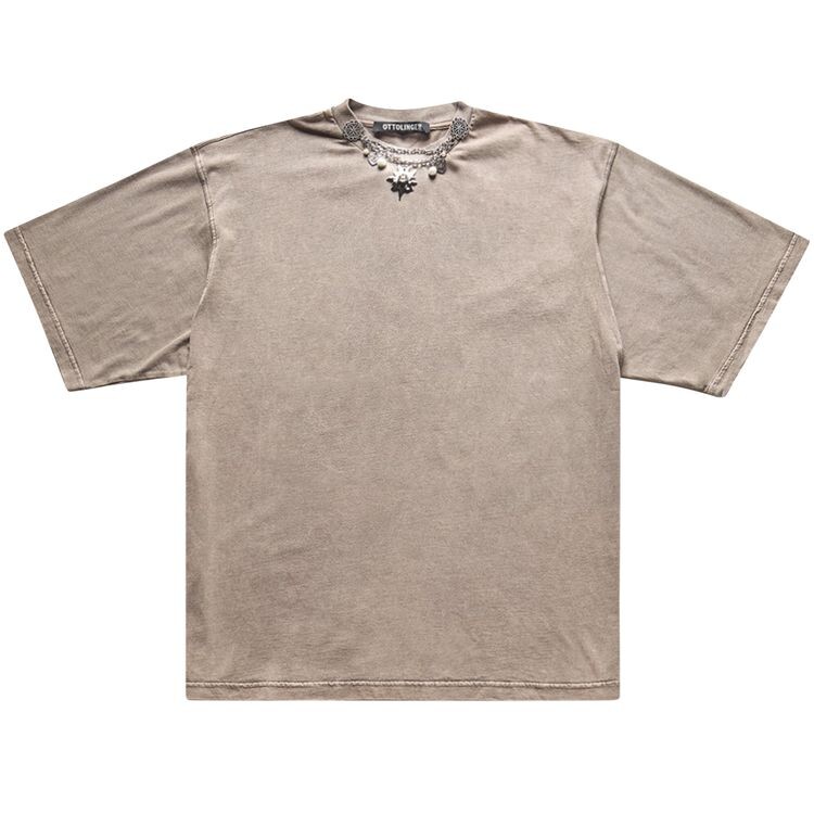 

Футболка Ottolinger Knitted Classic Logo T-Shirt With Charm Brown, коричневый