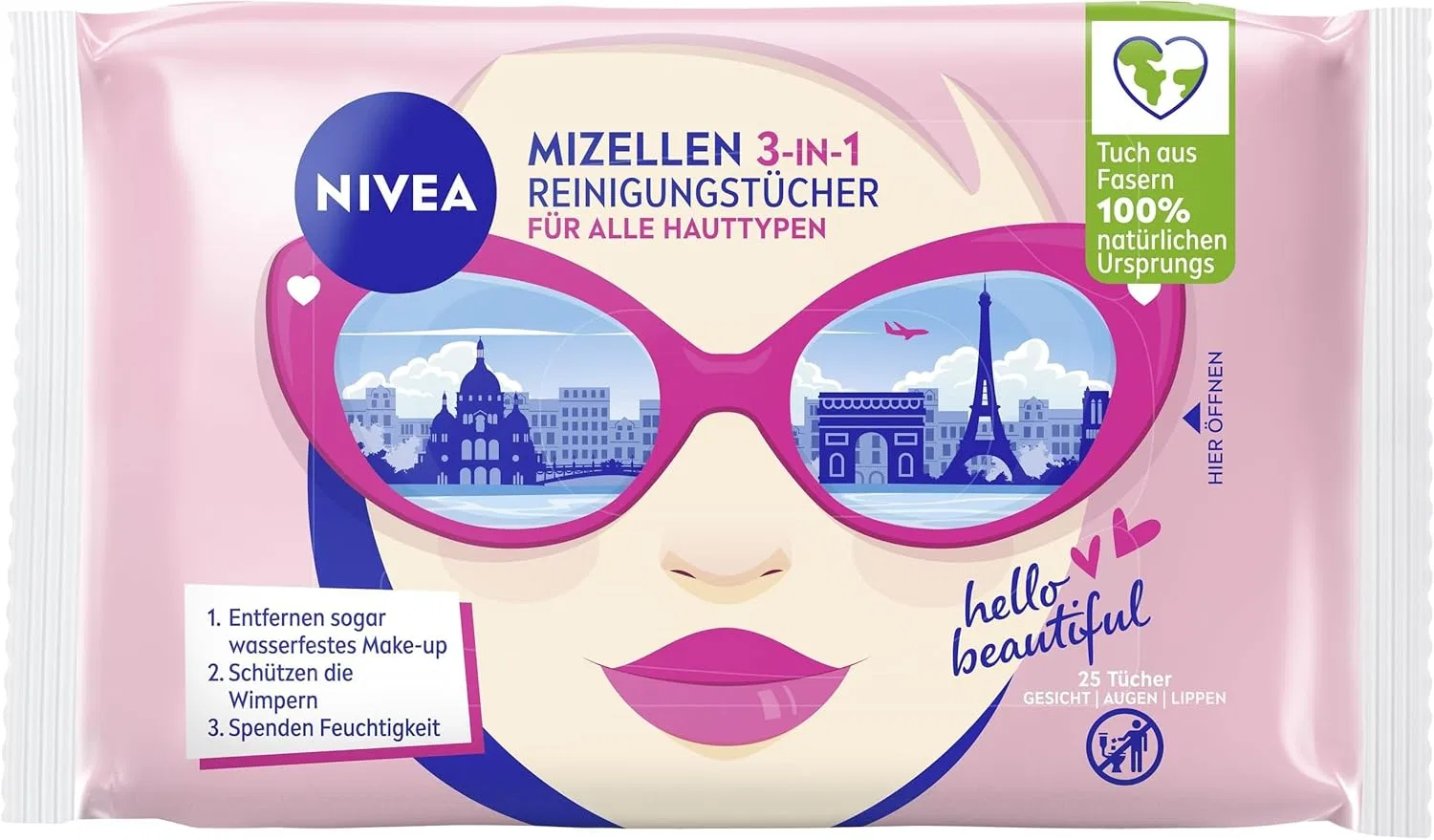 Мицеллярная вода Beiersdorf — Мицеллярные очищающие салфетки -в-1 с провитамином B5 от Nivea