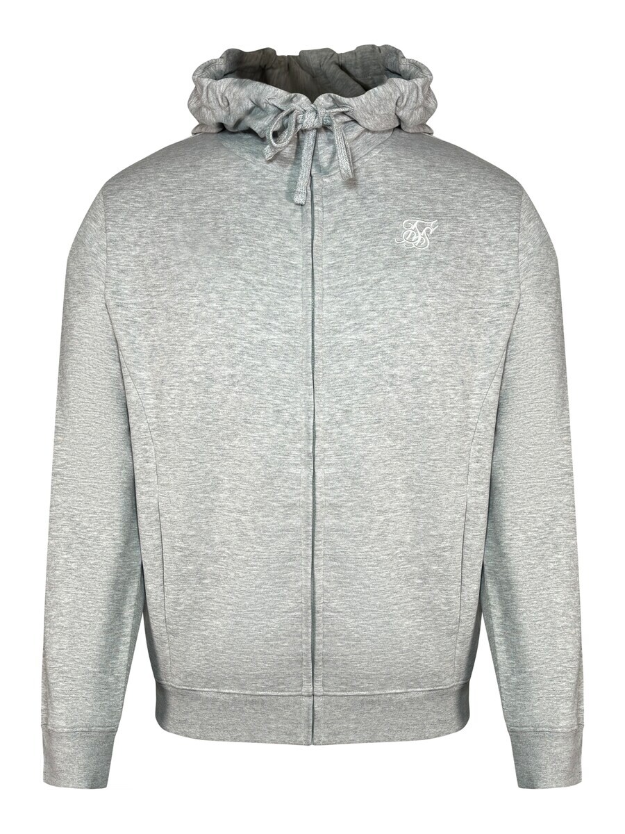 

Худи SikSilk Zip-Up Hoodie, цвет mottled grey