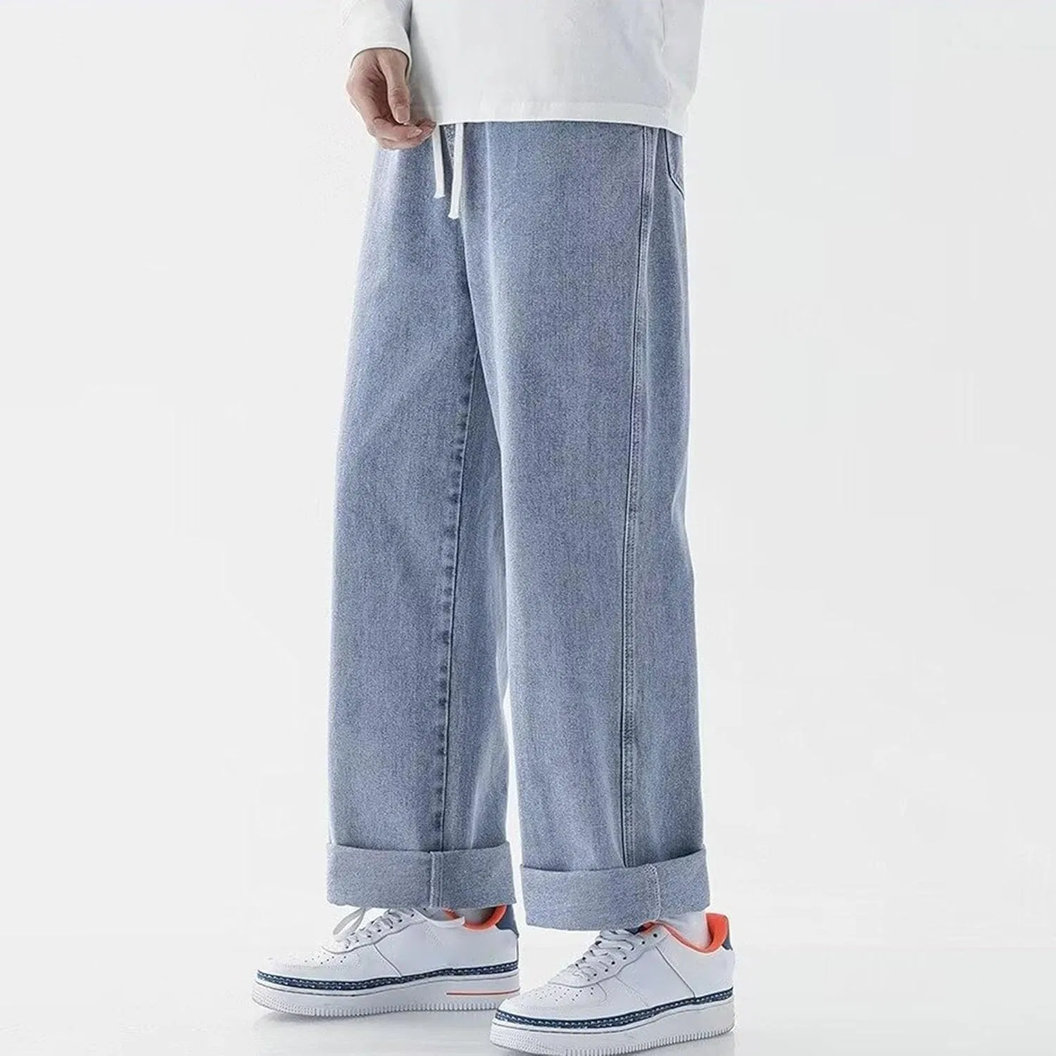 Джинсы свободные брендовые, Light Blue — фото 2