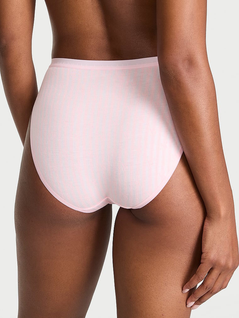 Трусики-Слипы из эластичного хлопка с высоким вырезом Victoria'S Secret, smooth pretty blossom stripes — фото 2