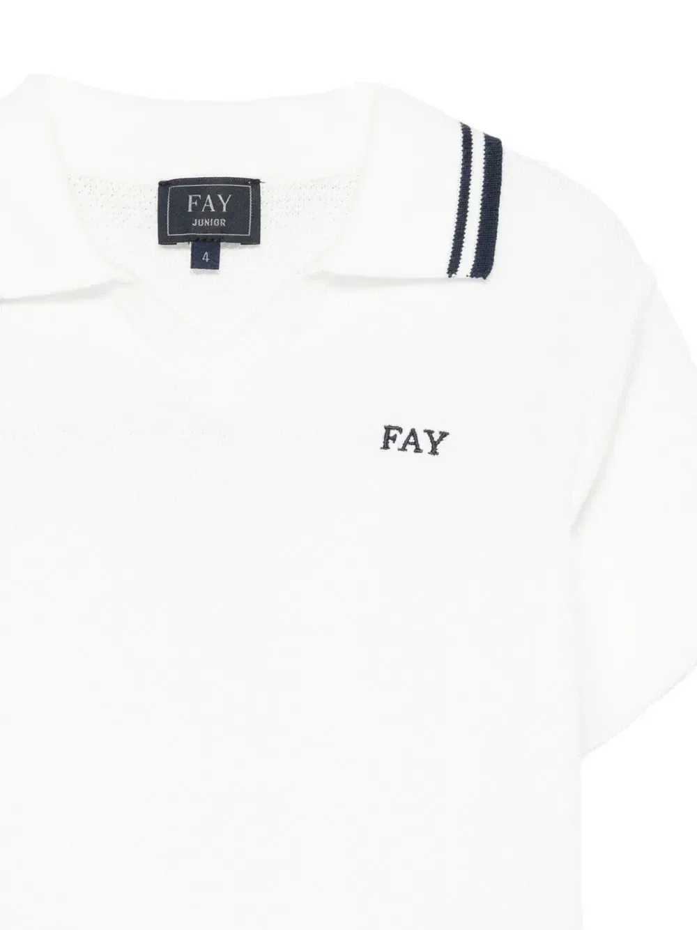 Трикотажная футболка в полоску Fay Kids, белый — фото 3