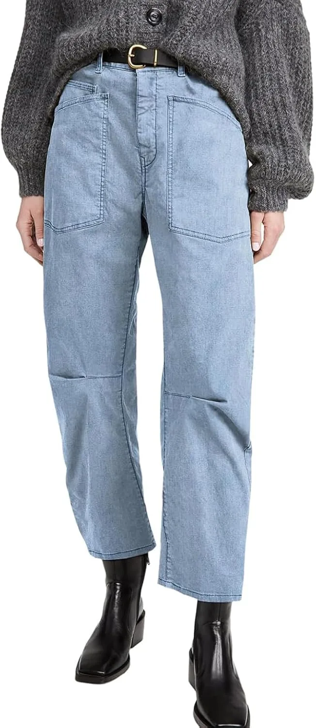 

Женские брюки джинсы barrel wide leg mid rise