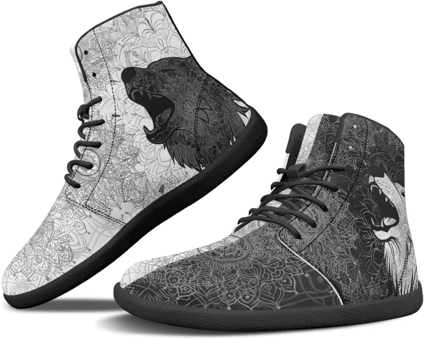 

Мужские сандалии Howilath Boho Mandala с животным принтом, обувь, кроссовки с широкой носочной частью, высокие кеды, минималистичные кроссовки с нулевым перепадом, белый