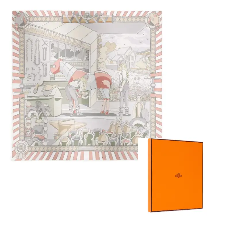 

HERMES Шёлковый шарф, Pink Apricot
