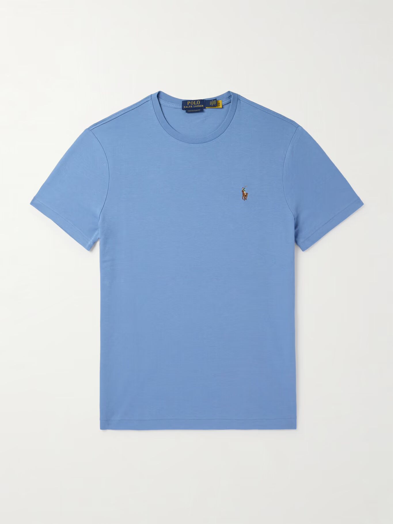 

Футболка из хлопкового джерси с вышитым логотипом POLO RALPH LAUREN, синий