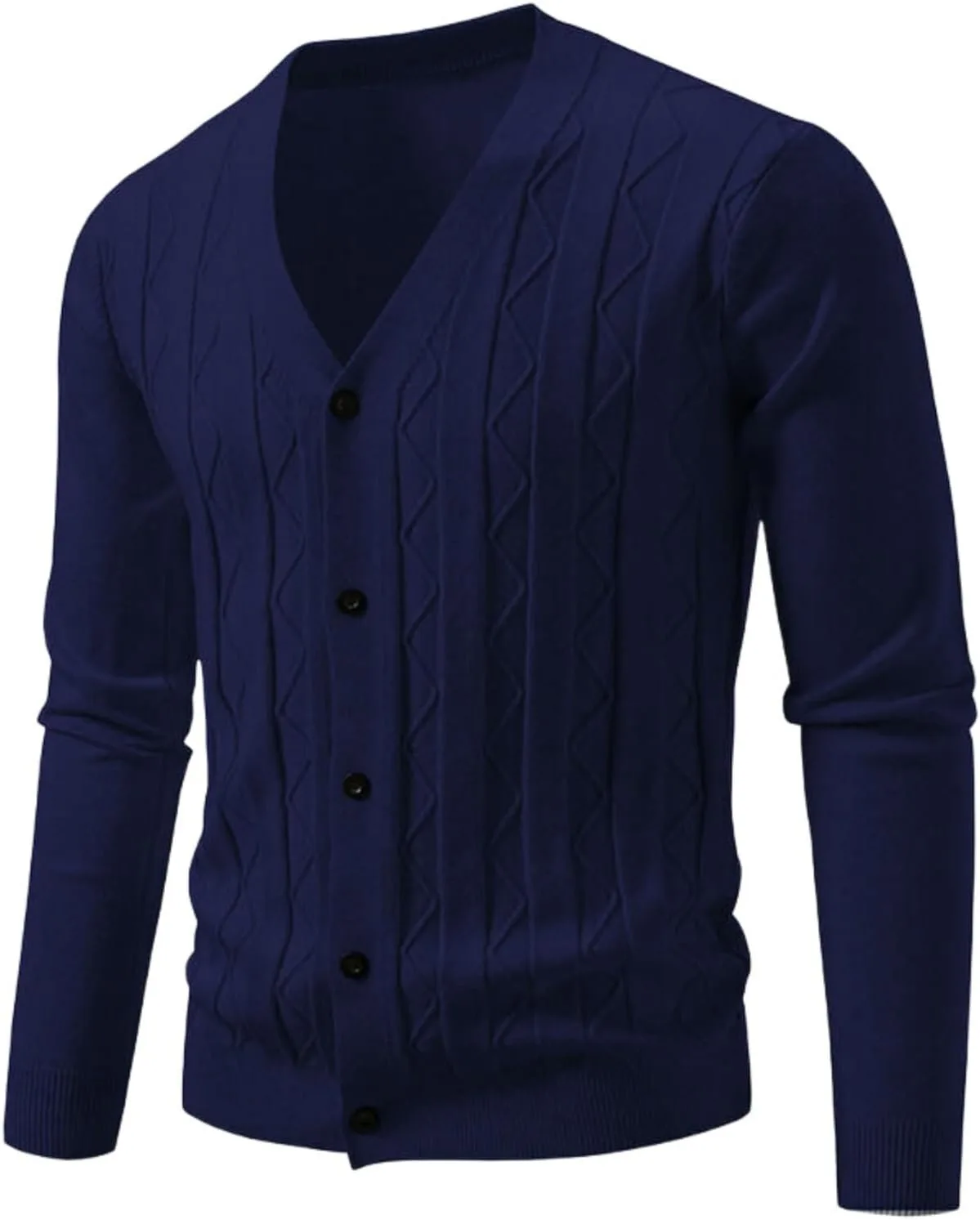 

Мужской кардиган с V-образным вырезом и жаккардовым узором MQMYJSP