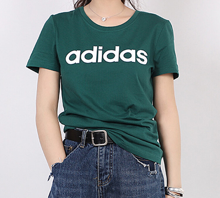 Футболка женская лесная зеленая Adidas Neo — фото 3