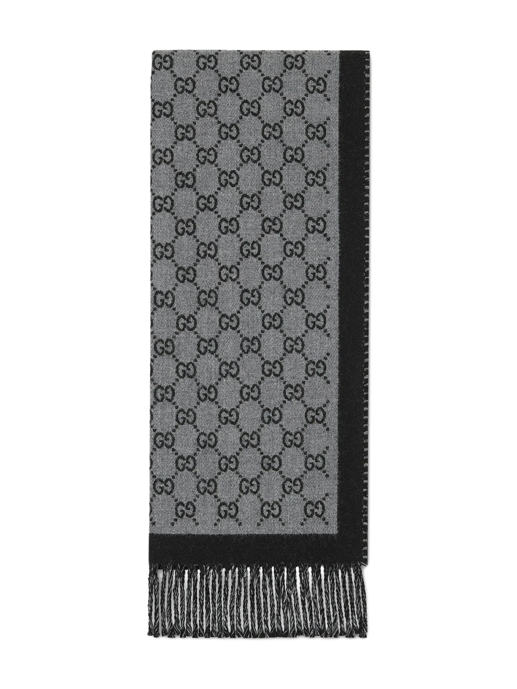 

Шерстяной шарф с логотипом GG Gucci, серый