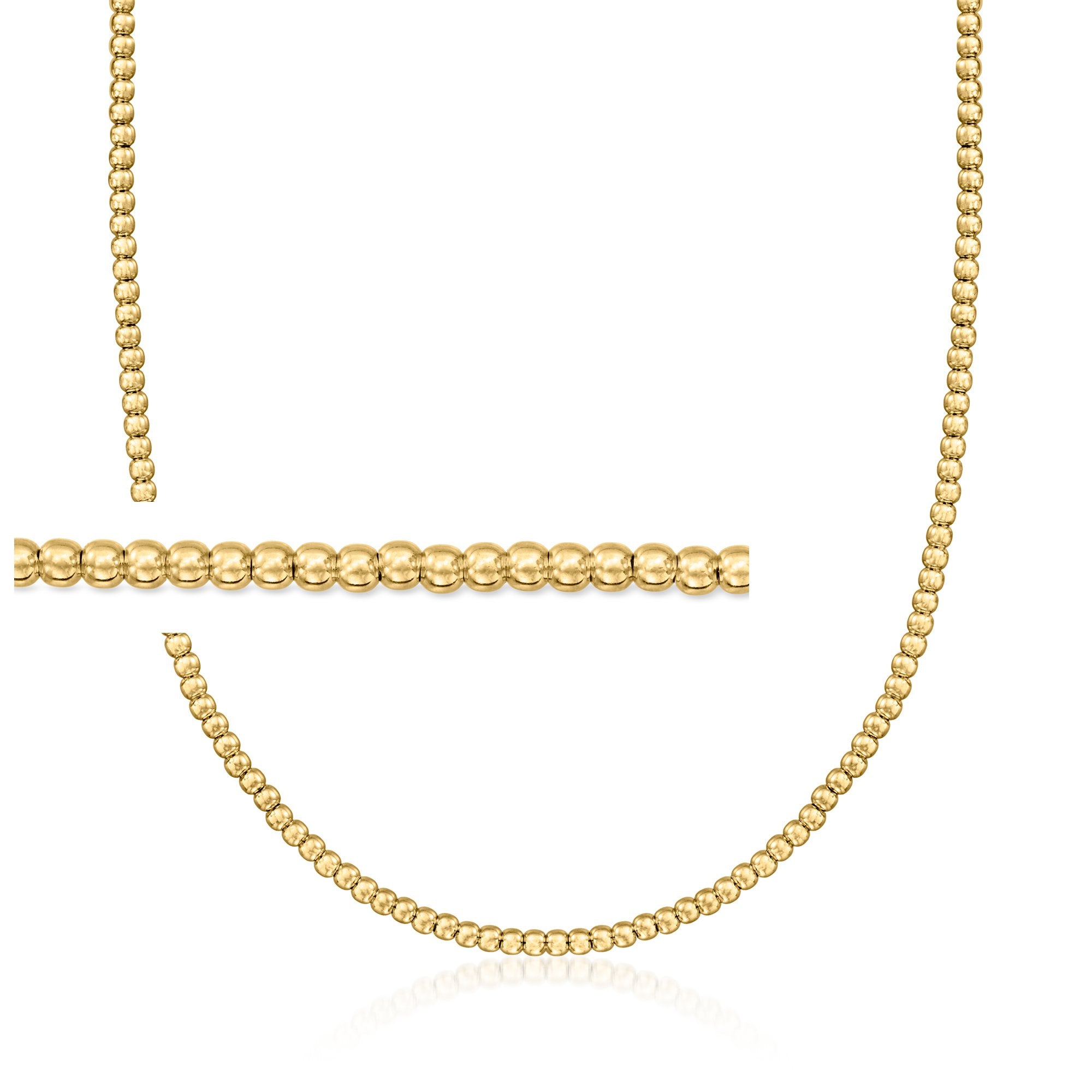 

Ожерелье из итальянского 18-каратного золота с бусинами RS Pure от Ross-Simons, 3 мм Rs Pure, 18 In
