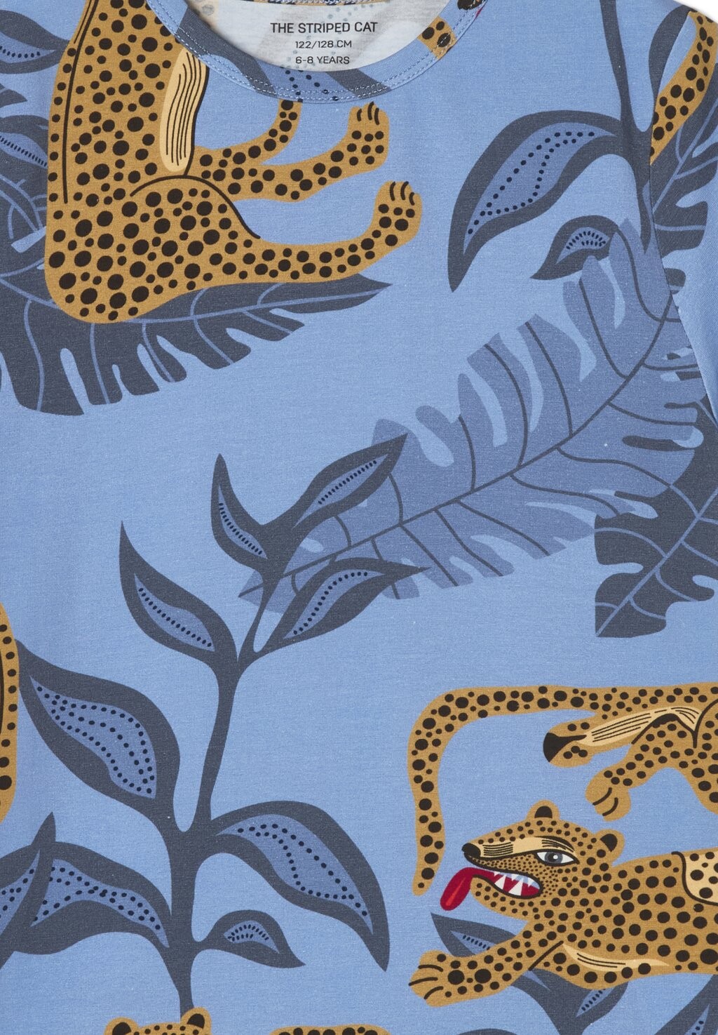 

Футболка с принтом JUNO ASIAN LEOPARD The Striped Cat, синий