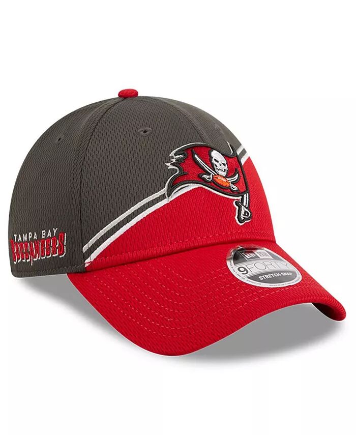 

Мужская оловянная, красная кепка Tampa Bay Buccaneers 2023 Sideline 9FORTY Adjustable New Era