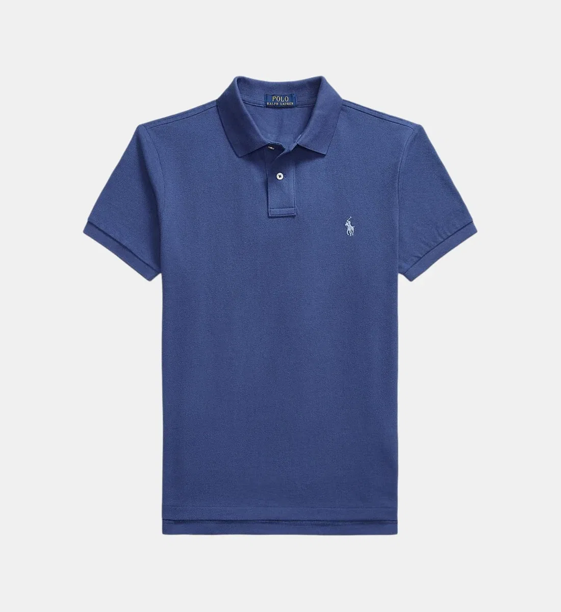 Приталенное поло из пике хлопка с пони POLO RALPH LAUREN, синий — фото 2