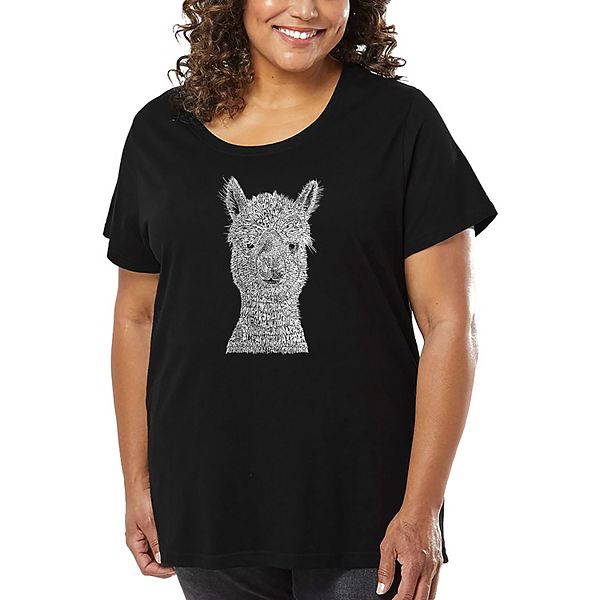 

Футболка с принтом Alpaca для женщин plus size La Pop Art, Black, Черный, Футболка с принтом Alpaca для женщин plus size La Pop Art, Black