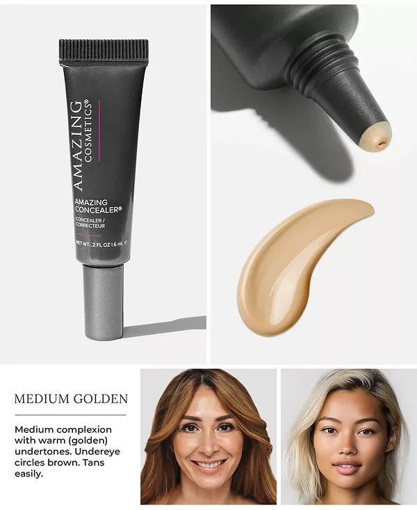 Консилер с полным покрытием, корректирующий цвет Amazingcosmetics, medium golden — фото 2