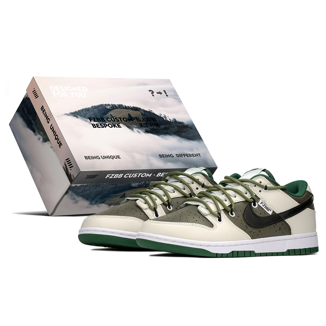 

Кроссовки Nike Dunk Skateboarding Shoes Unisex Low-top Black/green, черный/зеленый
