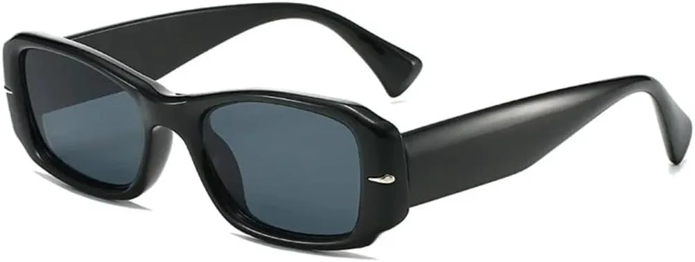 

Модные прямоугольные солнцезащитные очки для женщин в стиле панк с заклепками, градиентные, защита от УФ-излучения UV400, для мужчин в стиле ретро VFDHN, Black Black