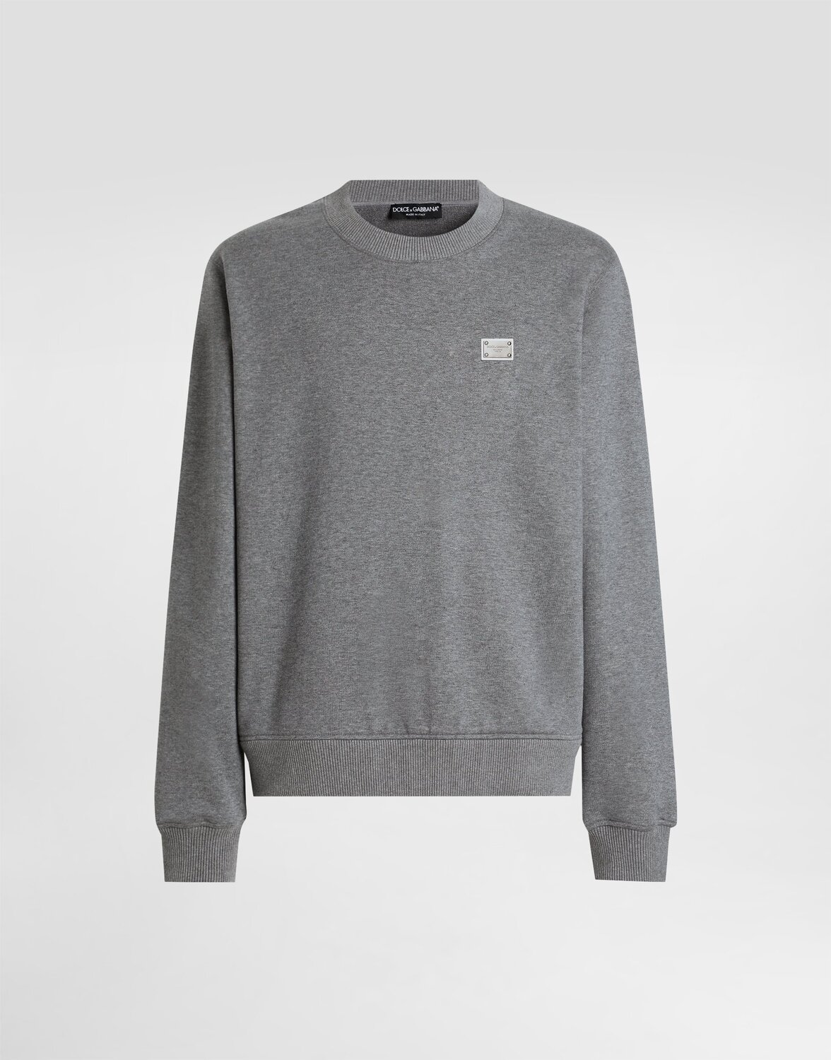 

Хлопковый свитшот с биркой Dolce & Gabbana, серый