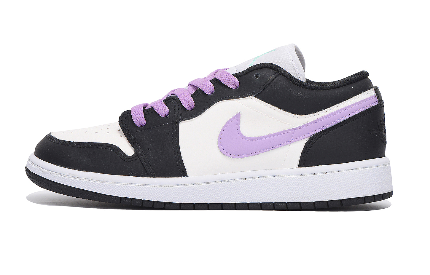 Jordan Air 1 LOW Cushioning, износостойкие низкие детские скейтбординговые туфли Black Purple для подростков — фото 3
