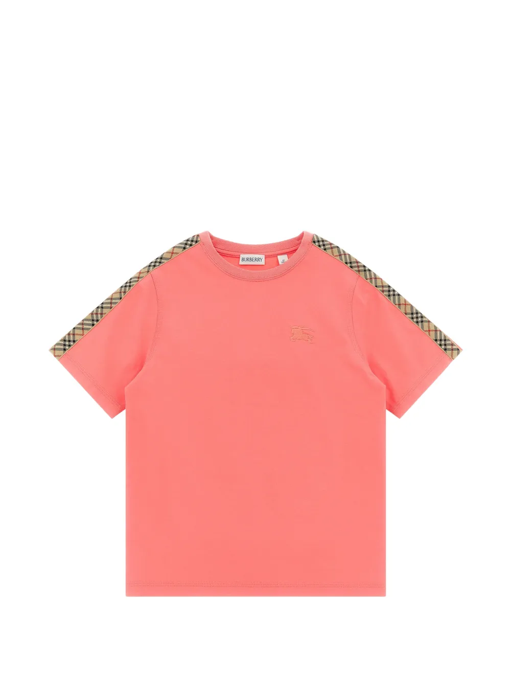 

Футболка с узорной отделкой Burberry Kids, розовый
