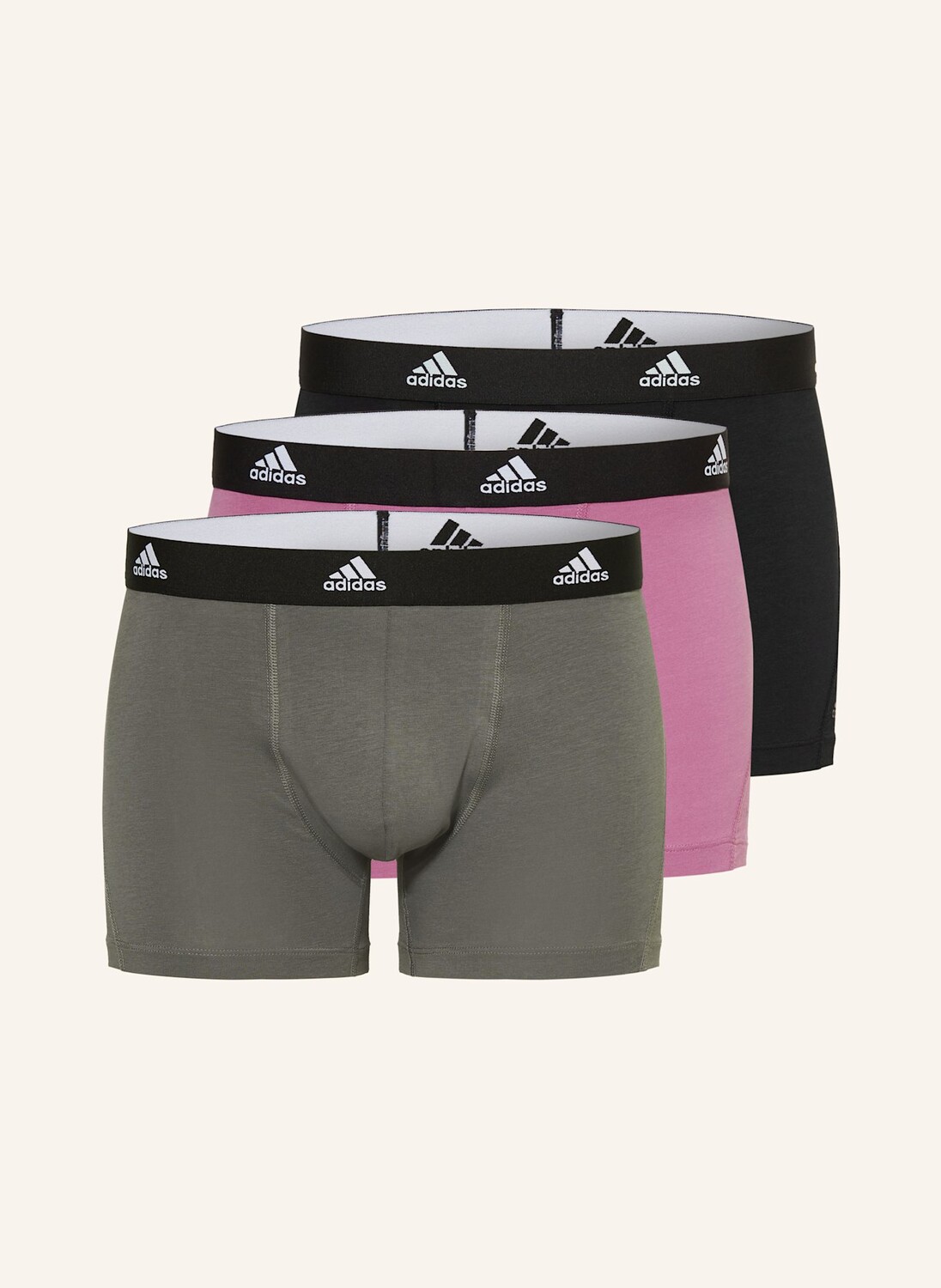

Комплект из 3 боксеров active flex cotton adidas, цвет SCHWARZ/GRAU/ROSA