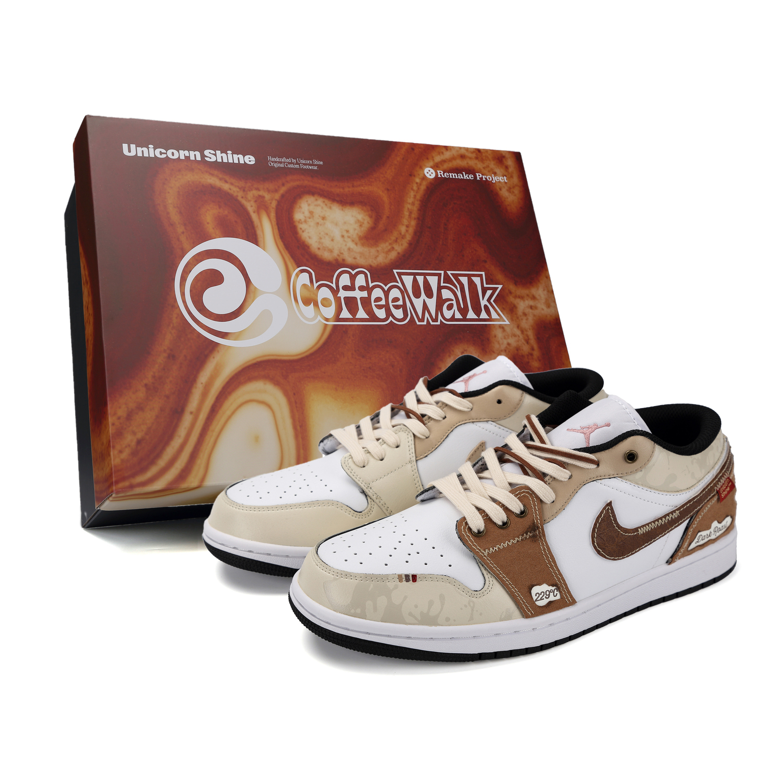 

Jordan Кроссовки баскетбольные мужские Air 1 Deep Roast Moment Abrasion Resistant низкие винтажные beige brown