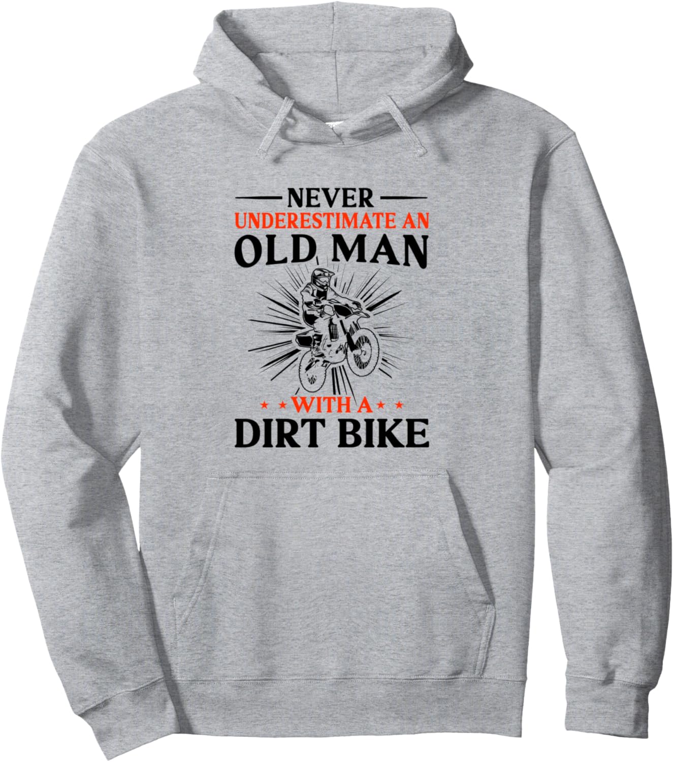 

Толстовка, Никогда не стоит недооценивать старика в толстовке для эндуро на мотоцикле Motocross Gift Idea Dirt Bike Motorcycle Biker, серый