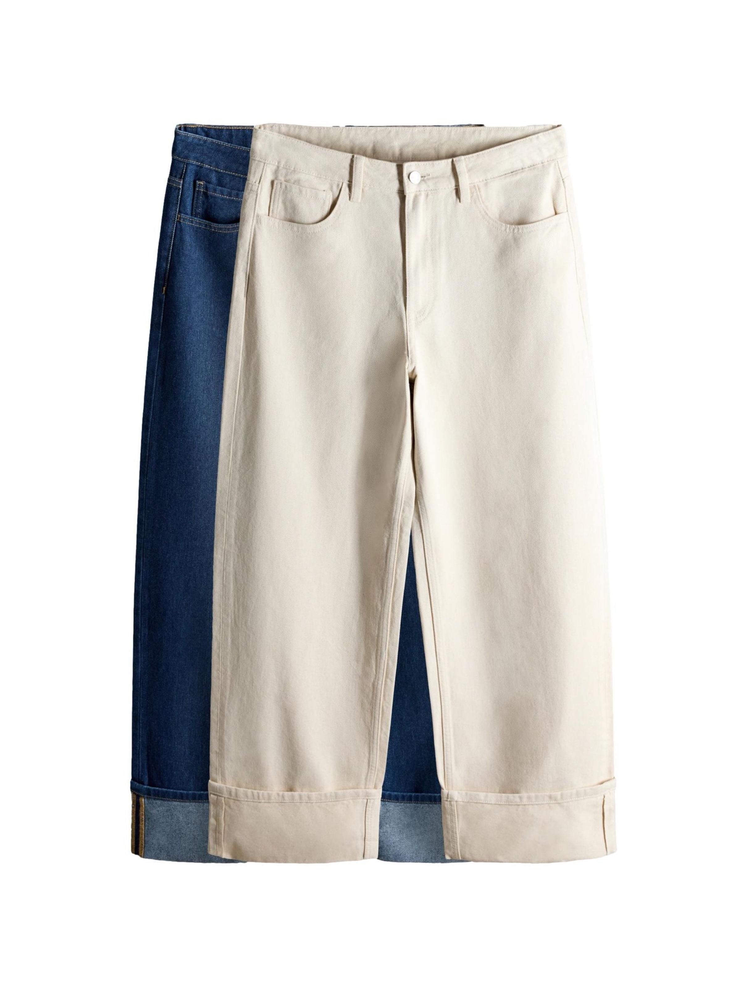 

The Set Широкие джинсы в цвете экрю, Blue Denim