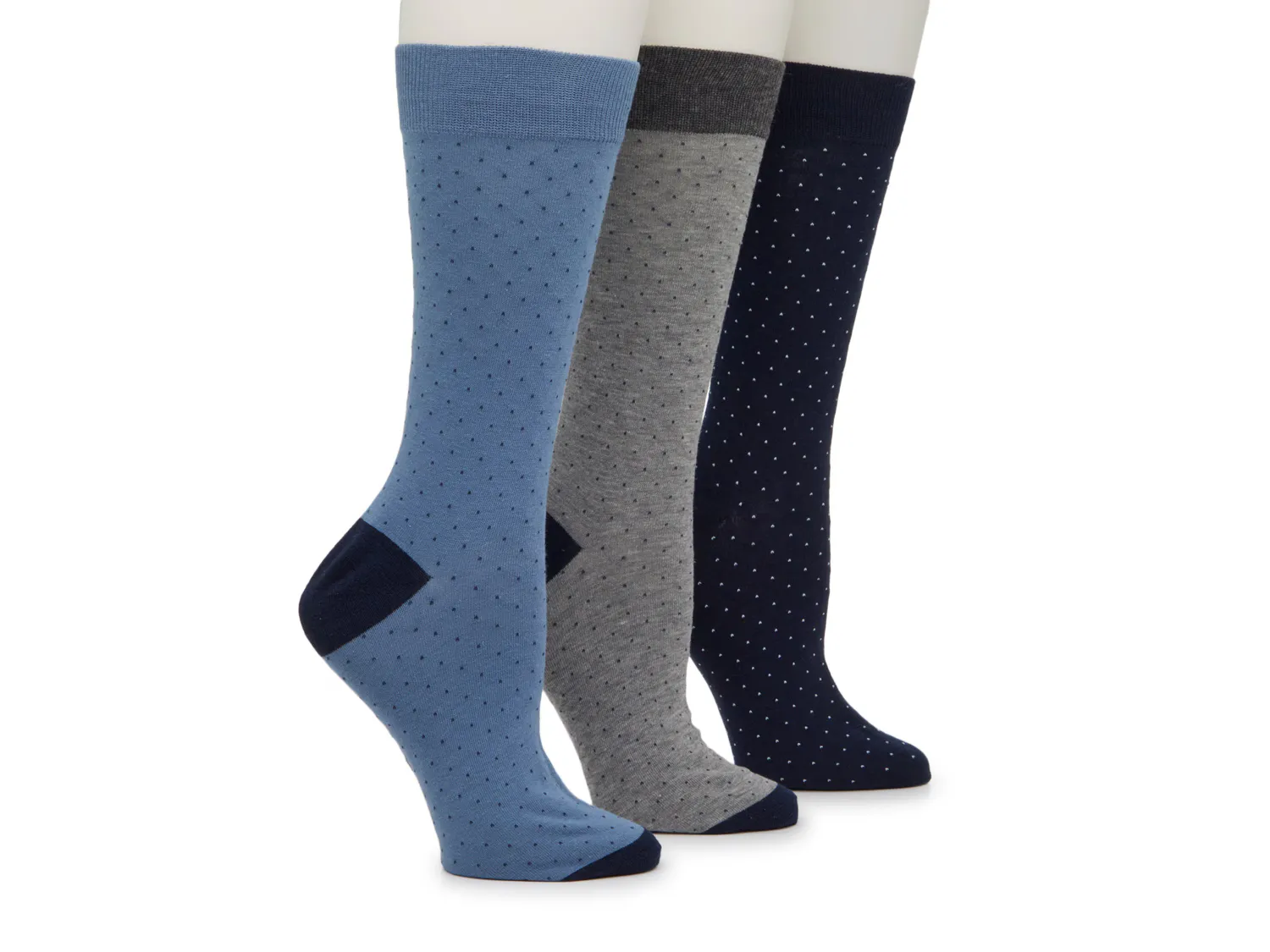 

Носки Pin Dot Men's Crew Socks - 3 Pack Vince Camuto, темно-синий/серый/синий