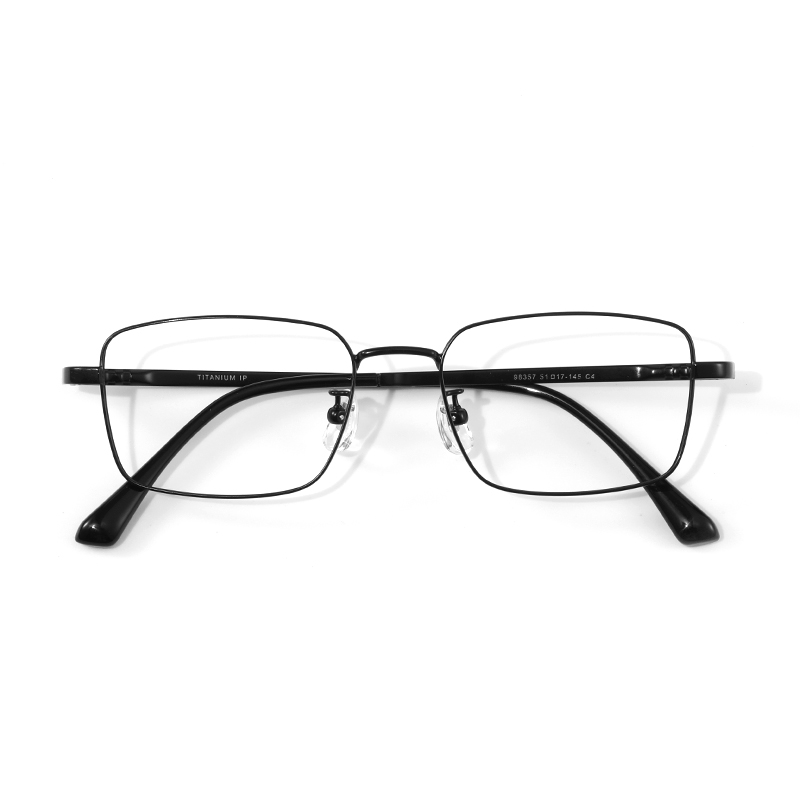 

RUOYUN Чистый титановый квадратный очковый каркас унисекс, Black