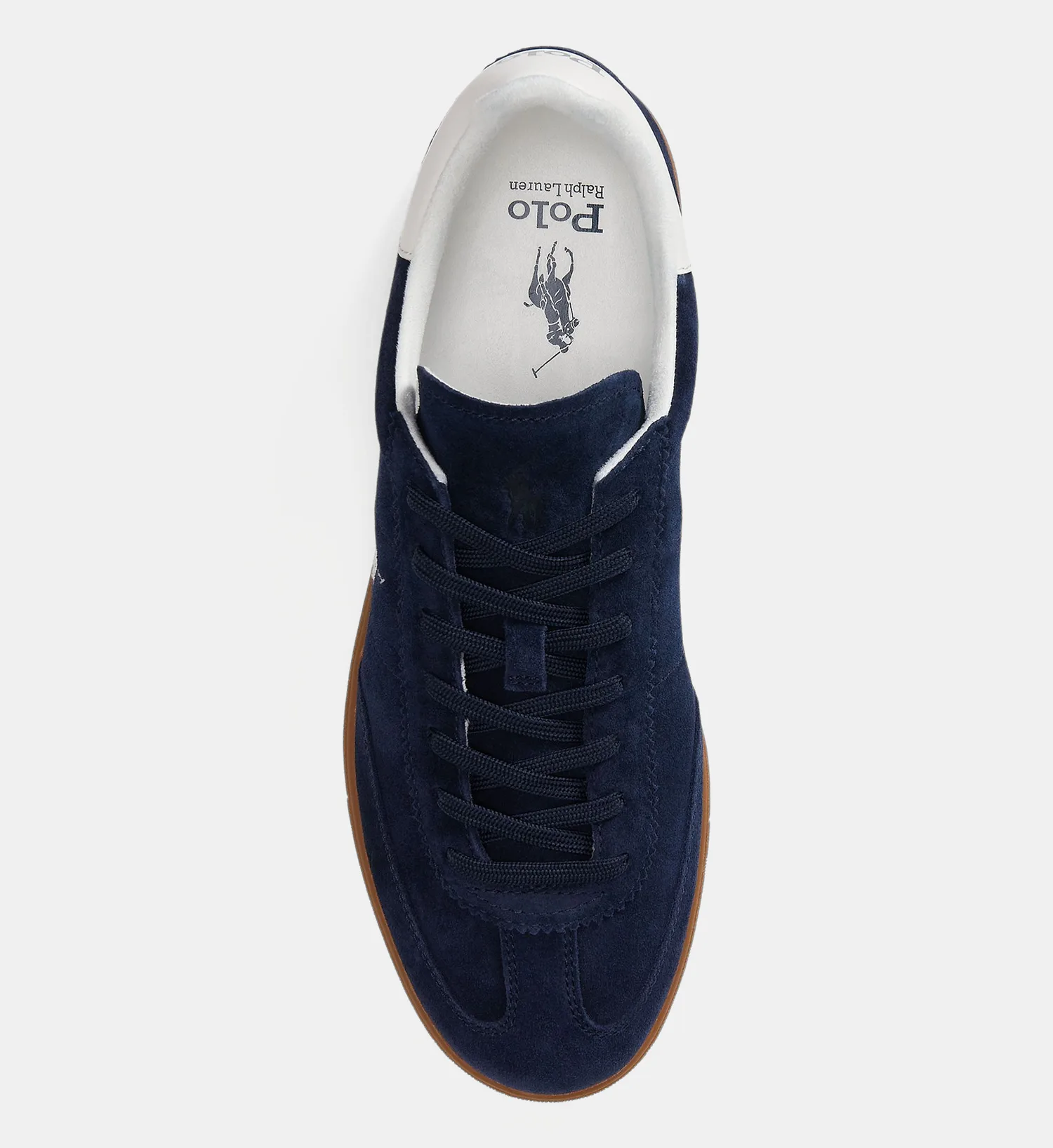 Фирменные низкие кроссовки из замши POLO RALPH LAUREN, синий — фото 4