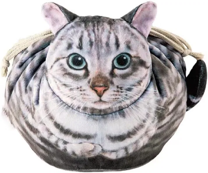 Косметичка в виде кошки Nqsajhbe серая