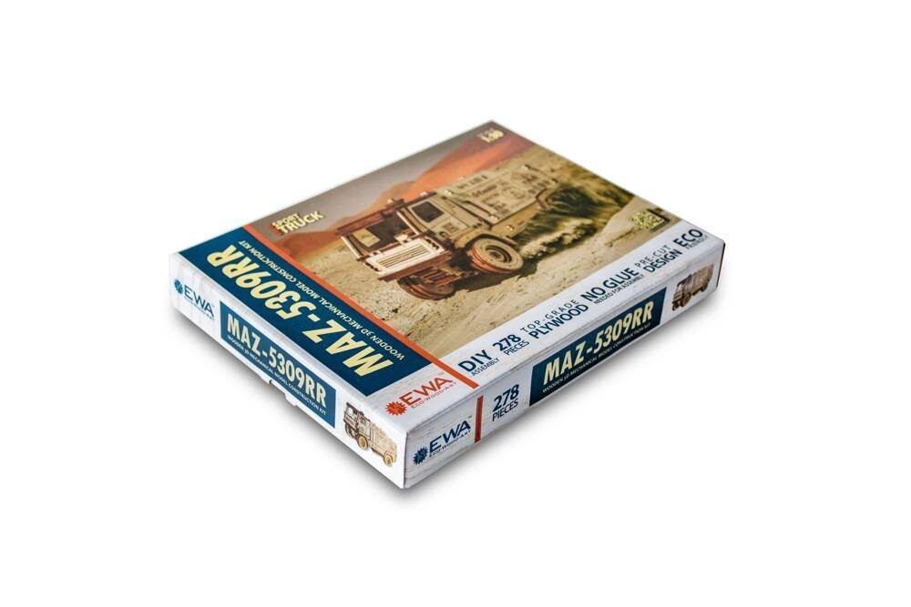 

EWA Eco-Wood-Art, деревянная модель грузовика МАЗ 5309RR МАСШТАБ 1:30
