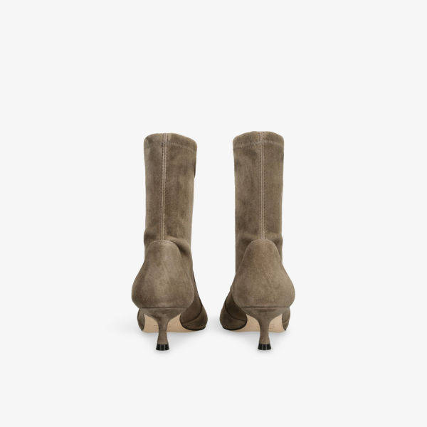 Сапоги на каблуке Stuart Weitzman Naomi из замши, коричневый — фото 4