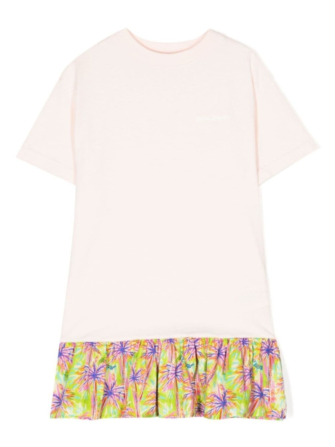 

Palm Angels Kids платье с короткими рукавами и принтом, розовый