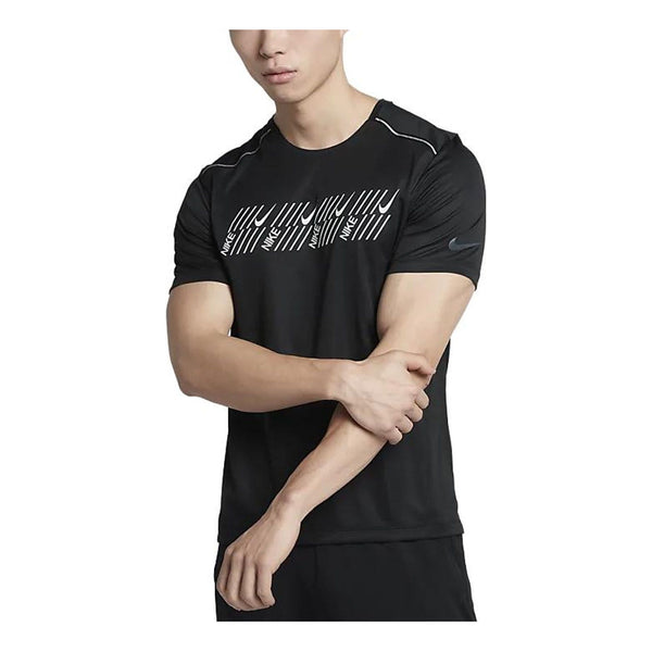 

Футболка Nike Dri-FIT Miler Short Sleeve Running Top 'Black', черный