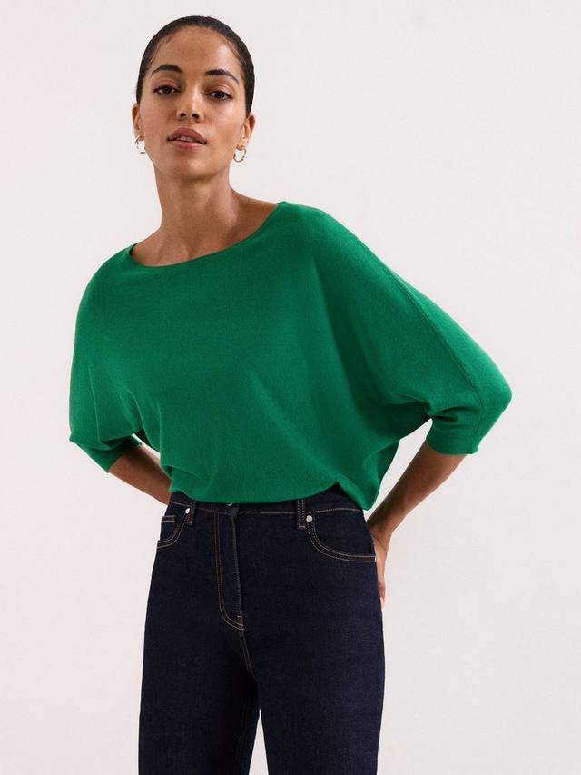 

Трикотажный свитер Cristine с рукавом летучая мышь из вискозы LENZING ECOVERO Phase Eight, Green