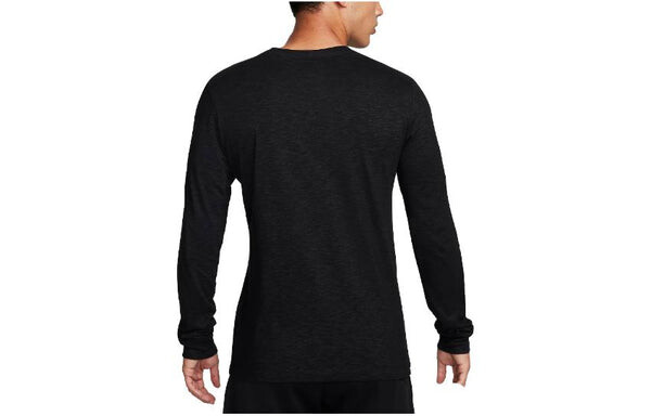 Футболка Nike Dri-FIT Long Sleeve Fitness T-Shirt 'Black', черный — фото 4