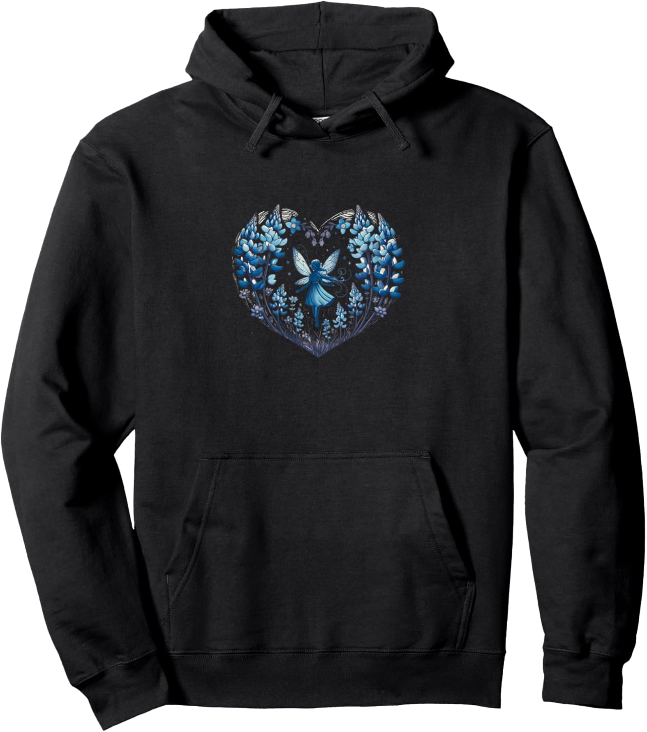 

Весенняя природа, цветы, фея, коттеджкор, весенняя фея, худи Texas Bluebonnet Faerie, черный