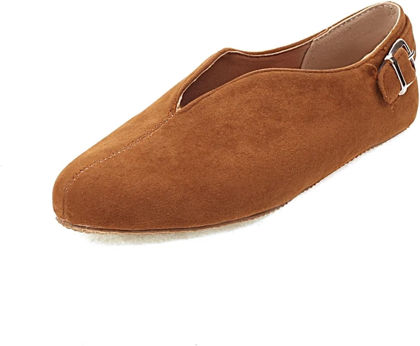 Лоферы женские замшевые на плоской подошве, Light Brown Gikleihwy