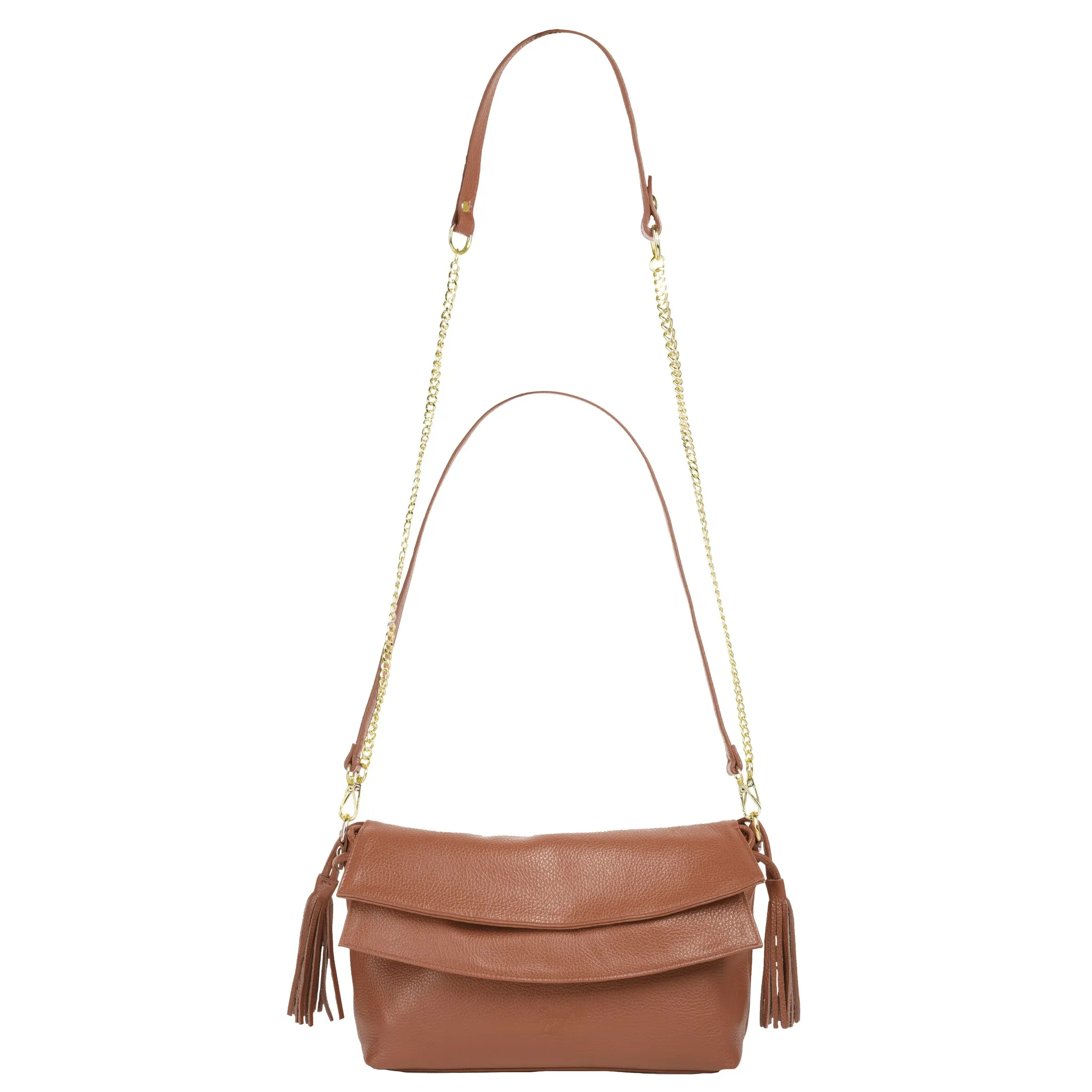 

Сумка через плечо Samantha Look, натуральная кожа, производство Италия, цвет Cognac
