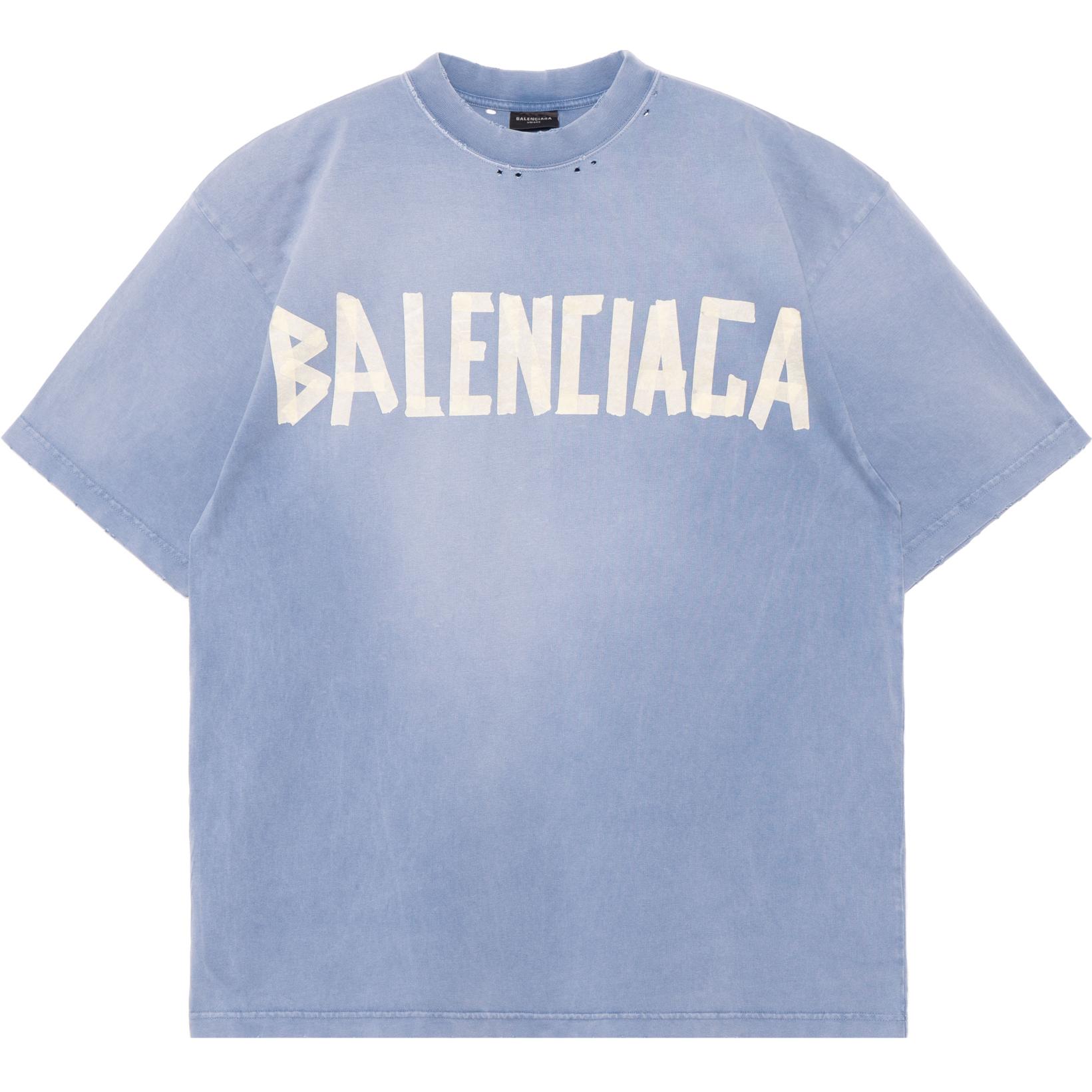 Футболка с синей лентой Balenciaga — фото 4