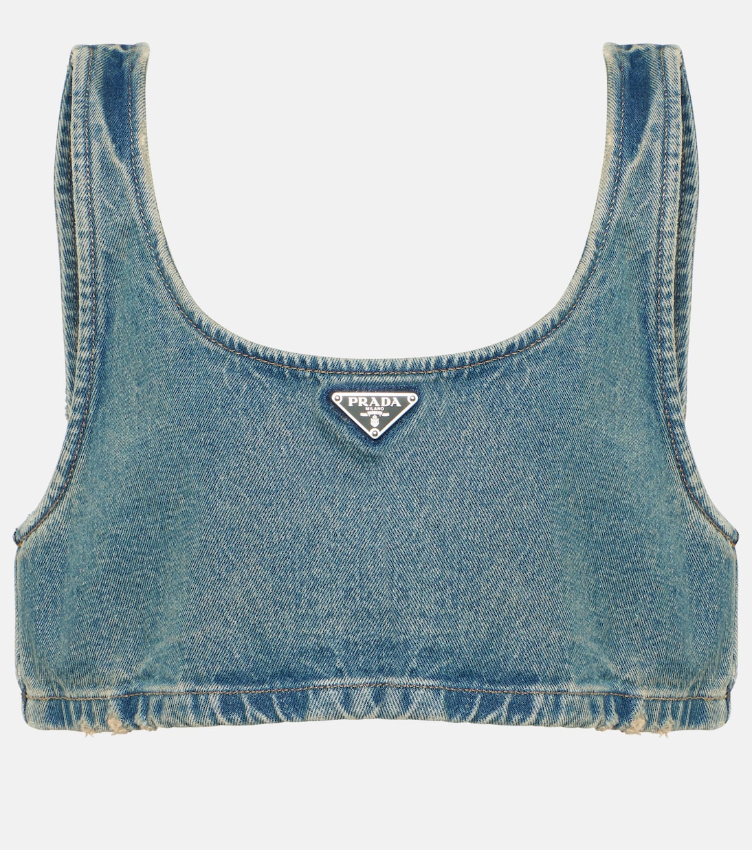 

Джинсовый топ с логотипом Prada, Mid Blue