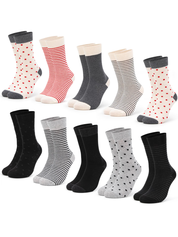 

Носки Occulto 10er Pack Mustersocken, цвет Schwarz-Rot