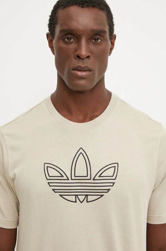 

Футболка Outline Tee из хлопка adidas Originals, бежевый