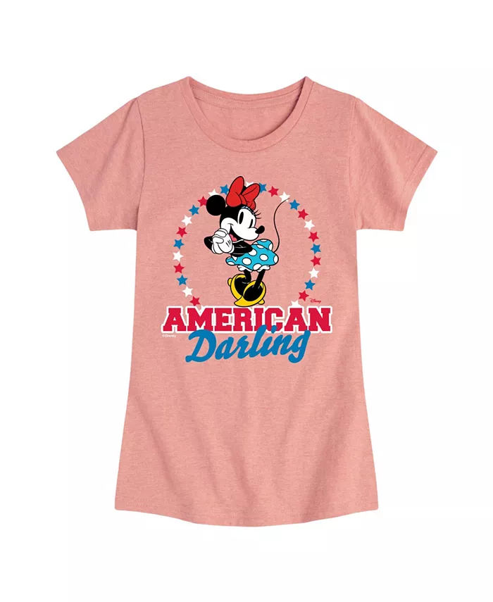 

Футболка с принтом Disney Minnie American Darling для девочек постарше Hybrid Apparel, розовый